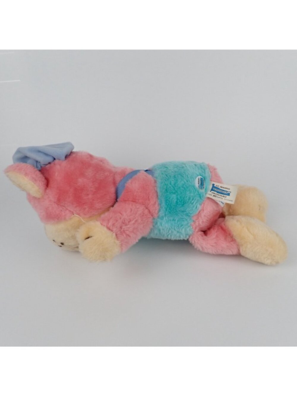 Vintage Kramimals Plush Stuffed Bear Kmart 1985 Pink Teal 14” Rare - Picture 3 of 6